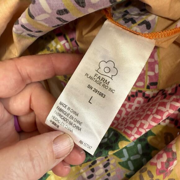 NWT FARM RIO Beaded Macaws Puff Sleeve Midi Dress Large Colorful Resortwear - Picture 4 of 8